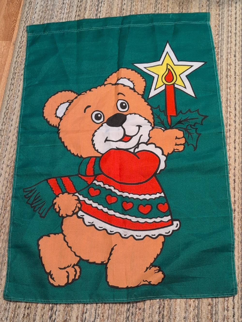 Vintage Bear Holiday House Flag